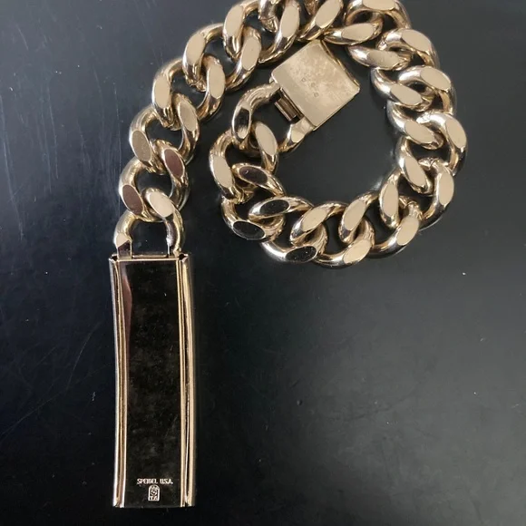 Speidel ID Bracelet Brushed Gold Tone - Picture 13 of 13